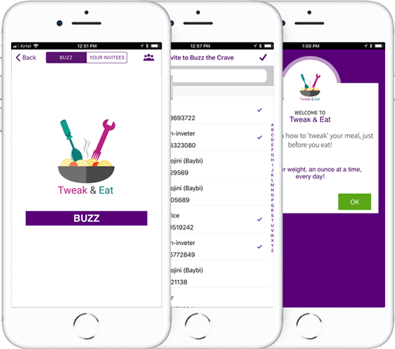 tweak and eat app screen